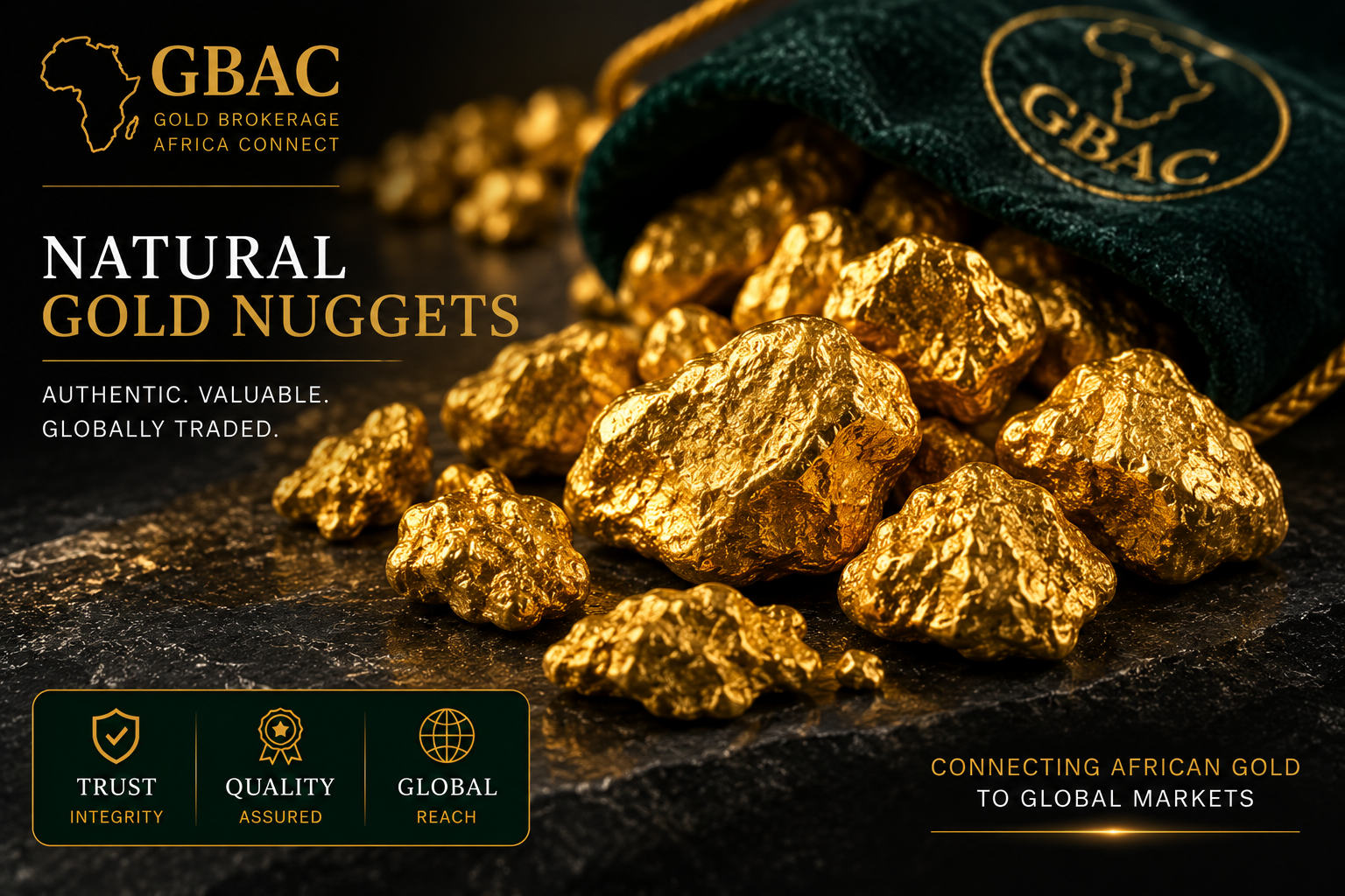 Natural African gold nuggets